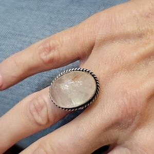 NATURAL QUARTZ 925 SILVER RING